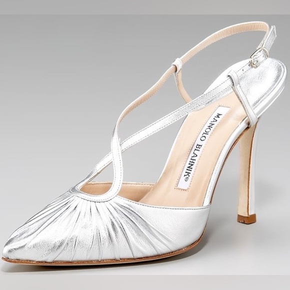 Manolo Blahnik silver pumps